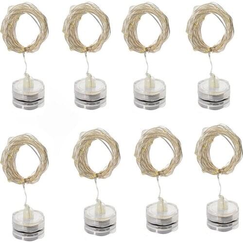 1M/2M Waterproof LED Candles Copper Wire String Lights Submersible Vase Bottle Fairy Light For Christmas Holiday String Garland