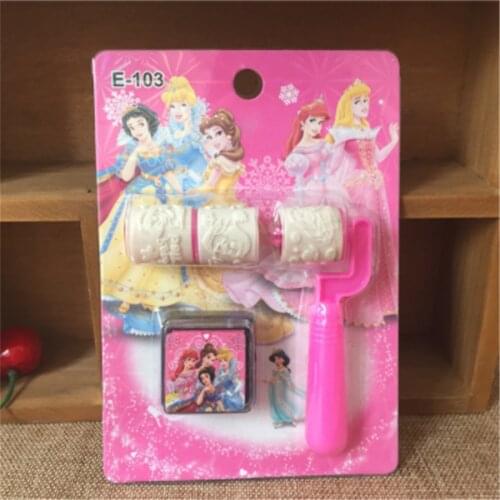 Ariel/Snow White/Belle/Cinderella/Jasmine/Aurora Princess Seal Stamper Toys DIY Kid Birthday Party Supplies Decoration Favor Set