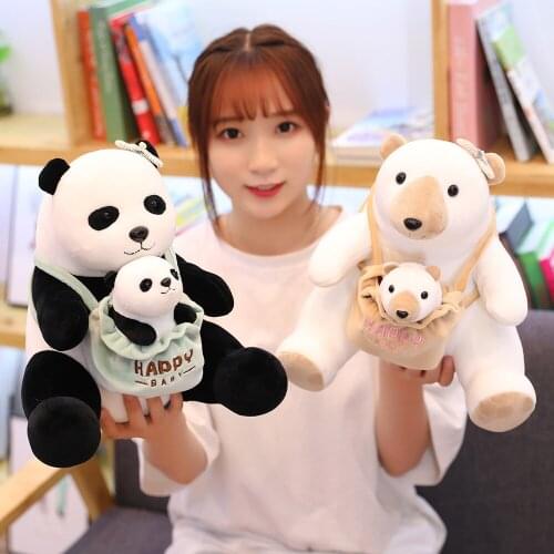 30cm Mother and Kids Toys Plush Panda Toys Stuffed Animal Plush Toys Kangaroo Hedgehog Pangolin Bear Doll Children Girl Gift