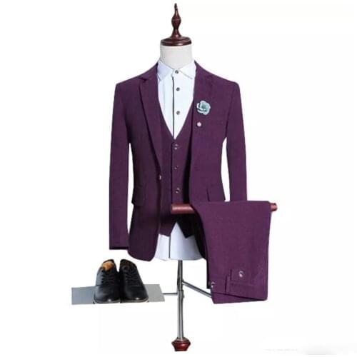 Customized Made New Best Selling Mens Suit Three-Piece Suit (Coat + Pants + Vest) Mens Business Formal Suit Costume Homme