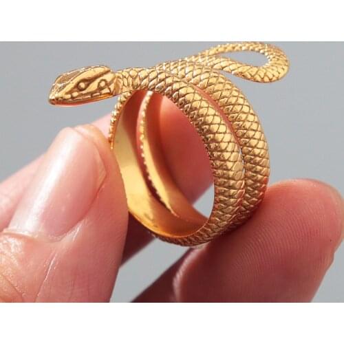 Vintage Stainless Steel Snake Ring For Men Women Cool Punk Gothic Gold Snake Ring Unisex Fashion Jewelry Gift Wholesale