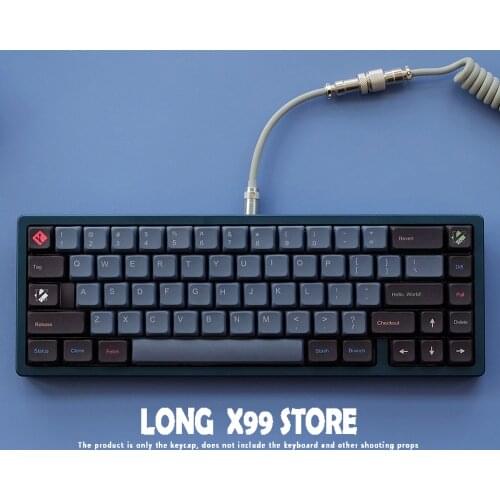 123 Keys/Set Coder Style Key Caps For MX Switch Mechanical Keyboard PBT Dye-sub XDA profile Gradient blue keycaps