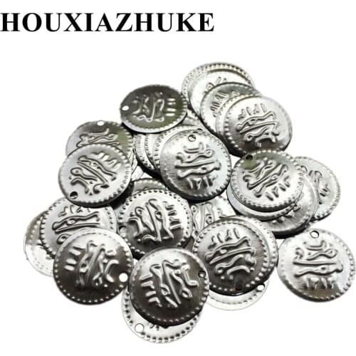20 mm plated silver or light gold loose round korean coins iron sequins with side hole for sewing stage costumes 260 pcs per lot