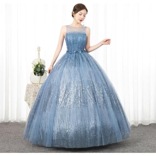 Fashion Quinceanera Dresses Plus Size Appliques Bead O Neck Ball Gown Sparkly Sweet 16 Year Princess Dress For 15 Years Vestidos