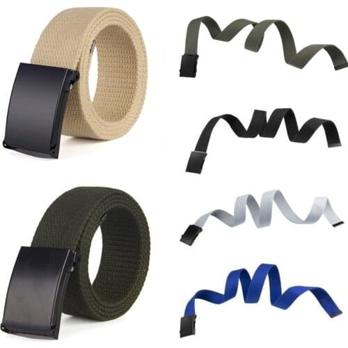 Fashion Unisex Canvas Belt Waist Belts Metal Buckle Casual Cowboy Belts Ceinture For Jean Belt Waistbands