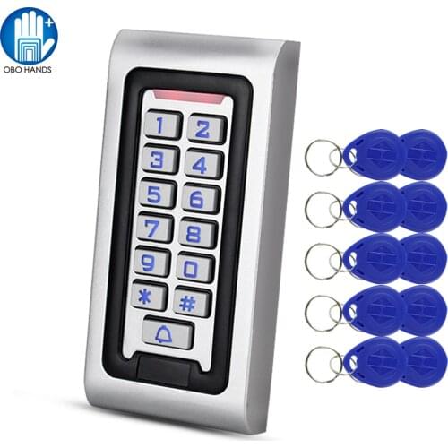 Outdoor IP68 Waterproof Access Control Keypad 125KHz RFID Keyboard Rainproof Metal Case Password Door Opener Key Cards for Home