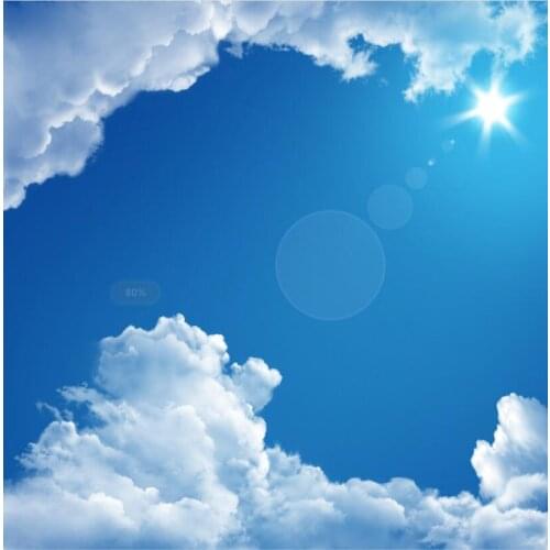 Ceiling Wall Painting Living Room Bedroom Wallpaper Home Decor blue sky white clouds sun ceiling mural