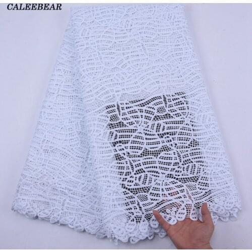 Latest African Cord Guipure Lace Fabric White French Net Lace Fabric High Quality Water Soluble Lace Fabric For Wedding S2121