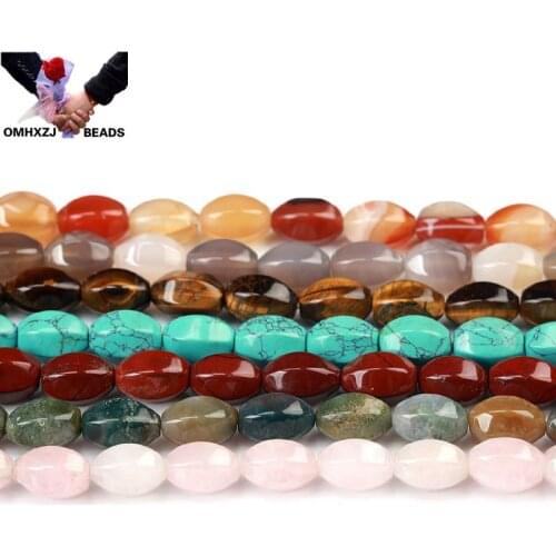 OMH Wholesale JD218 10*15mm Jewelry DIY Making Bracelet Necklace Natural AAA Agate Lapis Chalcedony Loose Spacer Heart Beads