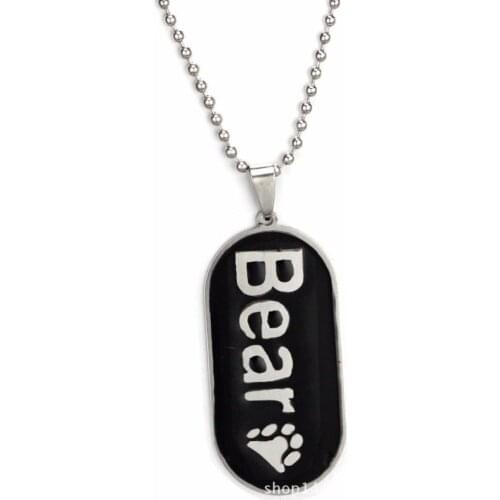 Girls Silver Plated Bear Palm Cub Paw Teddy Bear Sweater Pendant Necklaces Chain Women Jewelry Cute Dog Tags Letters Molding