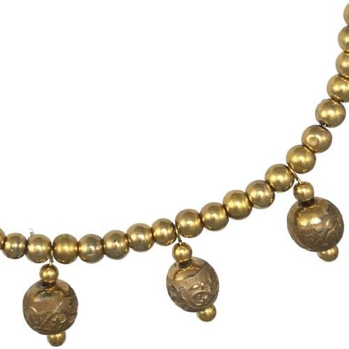 Necklace 24k Gold Painted Glass Beaded Handmade Woman Fashion Jewelry Made In Turkey N1399