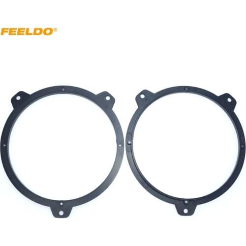 FEELDO 2pcs/Set Black 6.5 inch Car Stereo Speaker Spacer Pad Adapter for BMW 3-Series E46 1999-2005 Speaker Mat Rings#6074
