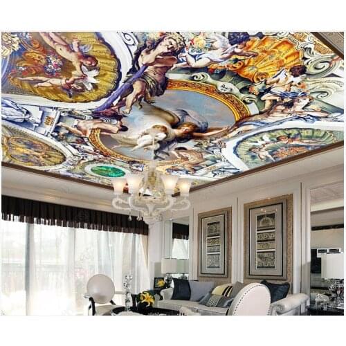 Custom photo 3d ceiling murals wallpaper Advent of the goddess of luck and angels decor 3d wall murals wallpaper for walls 3 d