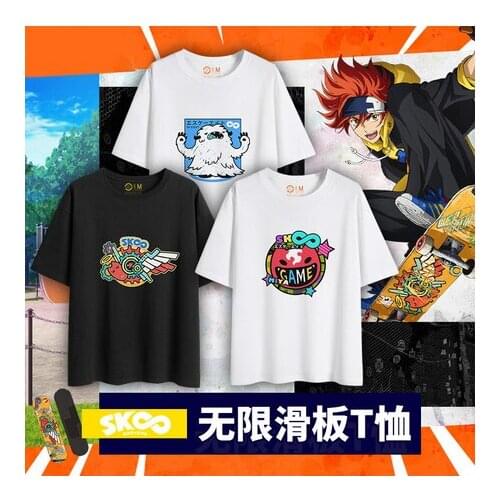 Hot Anime SK EIGHT SK8 the Infinity REKI Langa MIYA Loose Short Sleeve Pullover T-shirt Tee Tops Fashion Men Women Casual Summer
