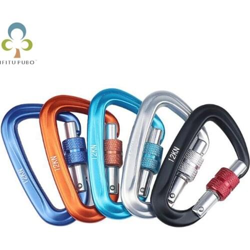 Professional Carabiner D Shape 12KN Carbiner Hooks Climbing Ascend Security Safety Master Lock Outdoor Protective Equipment GYH