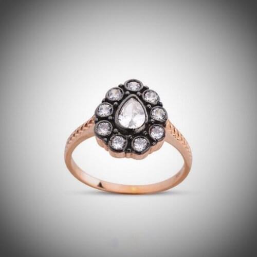 Drop Diamond Model Silver Design Ring