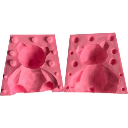 DIY Silicone Mold Non-stick Cake Mold Geometric Bear Chocolate Mold Aromatherapy Plaster Fondant Silicone Mold Baking Tools