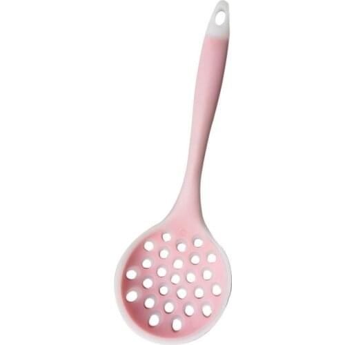 2021 New Silicone Soup Spoon Creative Slotted Ladle Spoons Heat Proof Cooking Colander For Kitchen Hot Pot Dining Tools Supplies