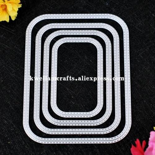 Outside In Stitched Rectangle Stackables Metal Die cutting Dies For DIY Scrapbooking Photo Album Decorative Embossing 8072646