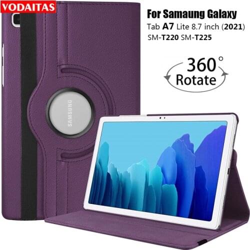 T220 T225 360 Rotating Case For Samsung Galaxy Tab A7 Lite 8.7"SM-T220 SM-T225 Folding Stand Smart Cover Case Funda