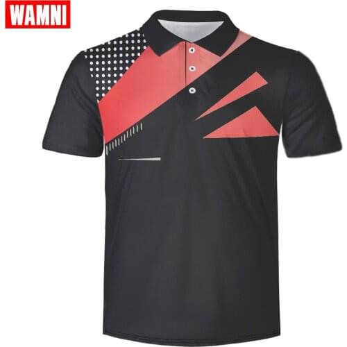 WAMNI 3D Tennis Shirt Heat Red Gradient Youth Fashion Black Man Sport Loose -shirt 2019 New Sport Accessories