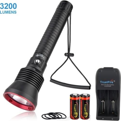 Trustfire DF70 Diving Flashlight 26650 Lumens xhp70.2 Super Bright Underwater Scuba Powered Flash Light Torch