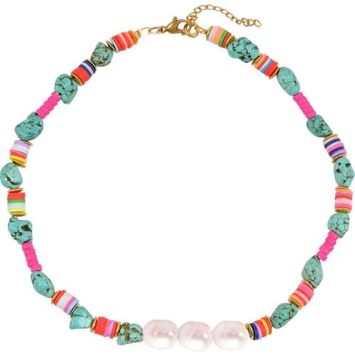 Wholesale Women Statement Collares De Moda Beach bohemian Jewelry Friendship mayoljewelry brand rainbow colourful necklace 2020