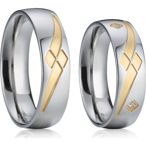 1 Pair Love Alliance platinum color unique vintage wedding rings his and hers celebrity anniversary proposal rings for couples