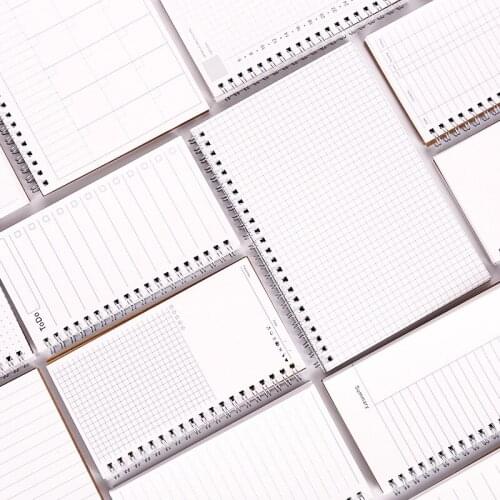 1pcs A5 Functional Leather Coil Handbook Diary Month Weekly Blank Todo Card