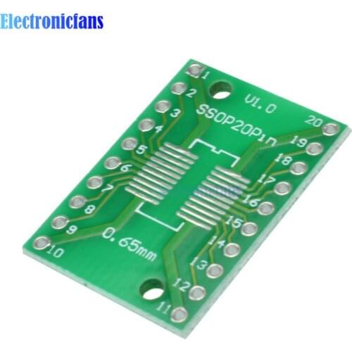 10pcs SOP20 SSOP20 TSSOP20 To DIP20 Pitch 0.65/1.27mm IC Adapter PCB Board