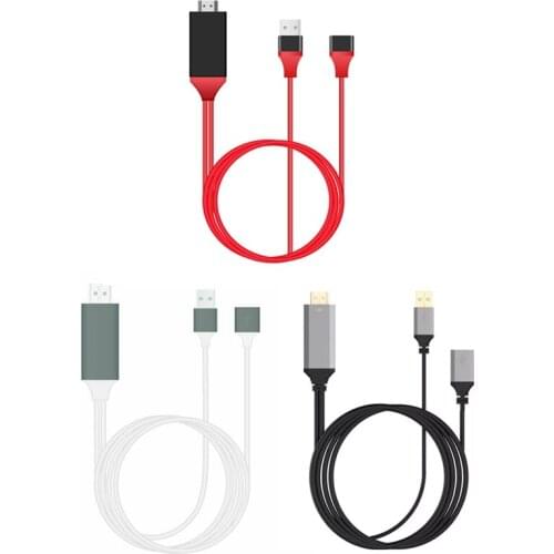 1080pHD 1M USB TV stick toHDMI-compatible HDTV AV Cable Adapter for iPhone 7 7 Plus 6S 6 Plus 5S 5 Charging Adapter Cable New