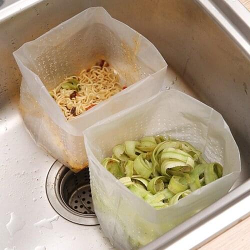 30pcs Household Kitchen Sink Self-standing Large Garbage Bag Sink Filter Trash Bag Garbage Storage Bag Drain Bag Rubbish Bag