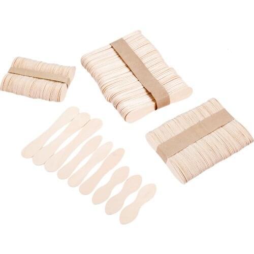 50PCS DIY Ice Cream Popsicle Wooden Sticks Ice Cream Spoon Hand Crafts Lolly Cake Tools Wood Taster Spoons for Ice Cream Dessert