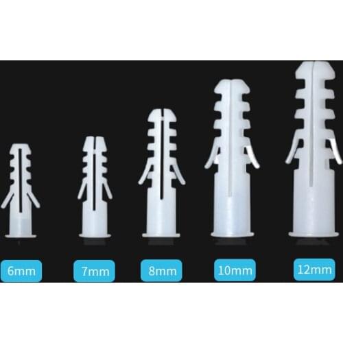 50pcs M6 M8 M10 M12 Plastic Expansion Tube Pipe Wall Anchors Plugs Expansion With Phillips Head Screw