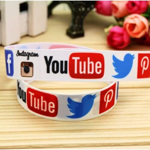 7/8'' Free shipping face site printed grosgrain ribbon hair bow headwear party decoration wholesale OEM 22mm H5303