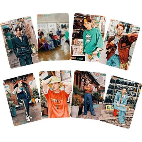 8pce Kpop Stickers Poster Girl Adult Toys Mini Truck Keychain Pendant Postcard Gift Jimin Rap-monster Jin Suga V