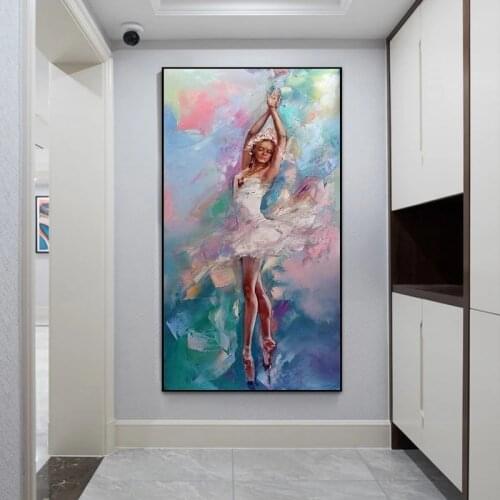 Abstract Dancing Ballerina Canvas Painting Wall Ballet Girl Posters and Prints Wall Art Picture for Living Room Home Decor
