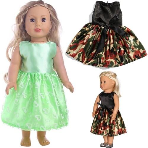 Promotion!Doll Clothes Dress Handmade Smooth Material Clothes Rebon Baby For 43Cm 18 Inch American Doll Girl Our Generation Toys