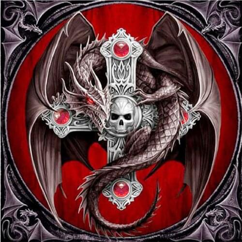 5D DIY Dragon and Cross Diamond Painting Round Full Drill Square&Round Mosaic Embroidery Cross Stitch home decor gifts