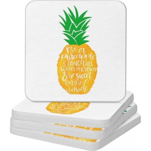 Pineapple Diatom Square Round Shape Coaster Non-slip Cup Bonsai Mat Soap Toothbrush Pad Wholesale Diameter 10cm