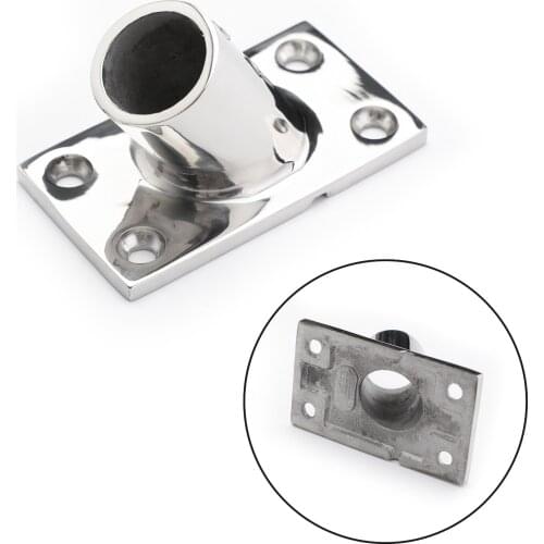 Areyourshop 316 Stainless Steel Boat Hand Rail Fittings 60 Degree 7/8" Pipe Rectangular Base Boat Accessories Parts