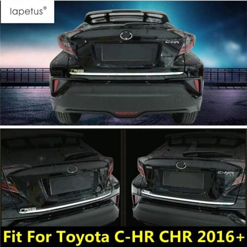Lapetus Accessories Fit For Toyota C-HR CHR 2016 - 2020 Rear Trunk Lid Cover Tailgate Trim Door Molding Boot Garnish Bezel Cover