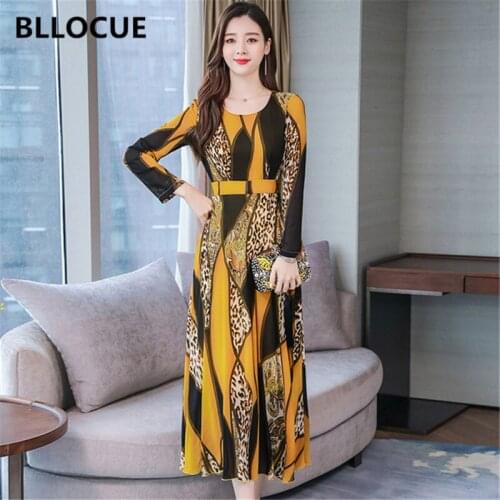 BLLOCUE Fashion Womens Dress Large Size M-3XL 2020 Spring Chiffon Dresses Ladies Party Beach Elegance Vestidos Jurkjes