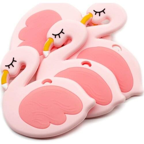 Cute-idea 1pc Flaming Bird Teether Food Grade Silicone Beads BPA Free for Baby Teething Cartoon DIY Baby Nursing Chewing Toys