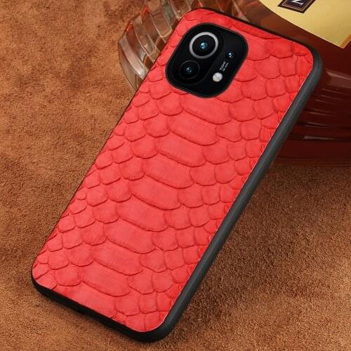 Python Leather Case For Xiaomi Mi 11 10 Ultra 9 8 9T 10T Pro Poco X3 NFC M3 Snakeskin Cover For Redmi Note 8 Pro Note 9 Pro 9S 7
