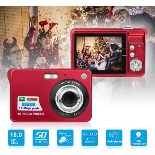 2.7" TFT 1080P 8MP 8x Zoom Digital Camera LCD Display Micro Video Cam Mini Anti-shake Full HD Digital Camcorder for Child Gift
