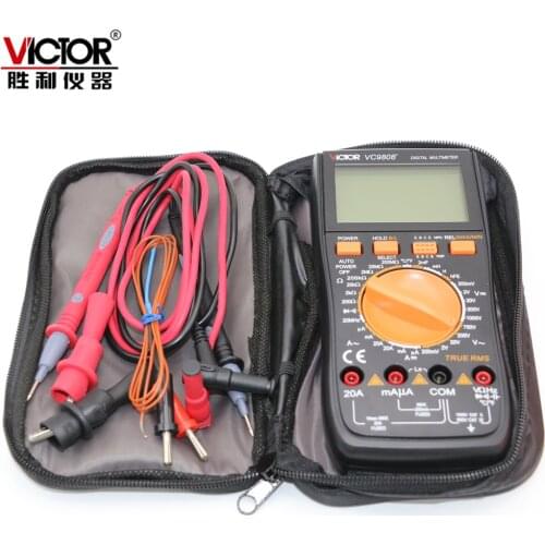 VICTOR VC9808+ Digital 3 1/2 multimeter Electrical Meter ammeter 20A voltmeter Inductance Frequency tester DCV ACV DCA/R/C/L/F