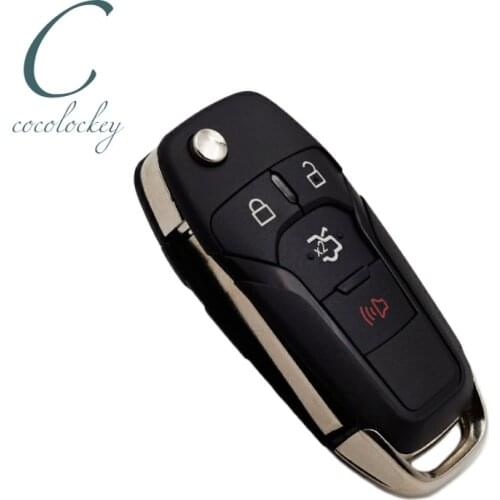 Cocolockey Remote Car Key Shell Fob For Ford Fusion 4button Flip Key Uncut HU101 Blade Replacement Key Case Car Styling