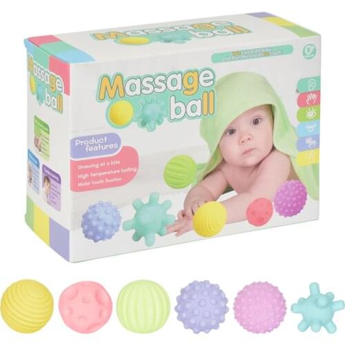 Children Rubber Ball Baby Hand Ball Toy 3-6-12 Months Baby Touch Hand Teether Ball Training Massage Soft Stress Balls Baby Toys