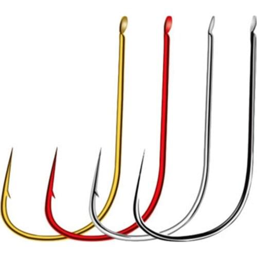 DYGYGYFZ 100pcs/box Barbed Fishing Hooks Set High Carbon Steel Single Carp Fishhook Jig Fly Fishing Hook Sea Tackle Accessories